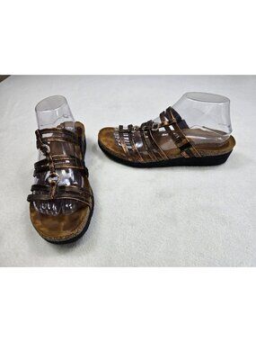 Naot Womens Metallic Bronze Strappy Sandals Size 41